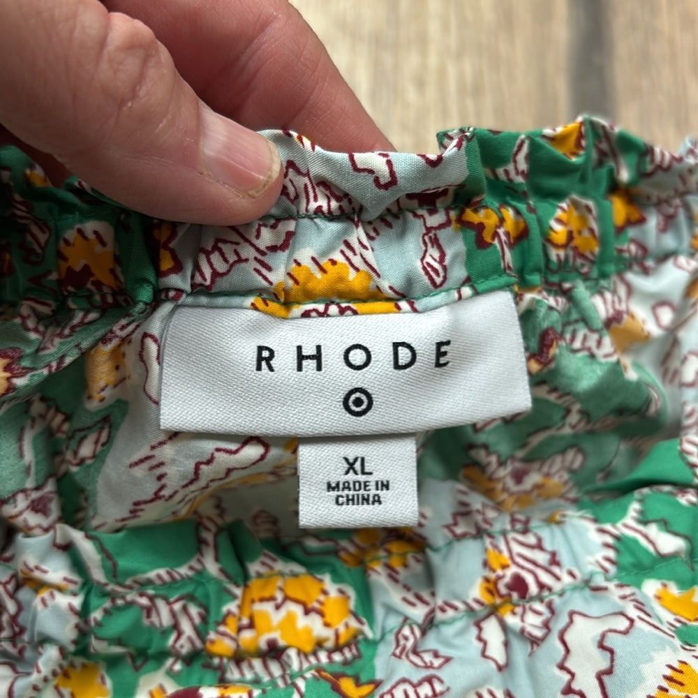 Rhode Skin Tops Rhode X Target Floral Crop Top Women’s XL Green Yellow Elastic - Picture 9 of 11
